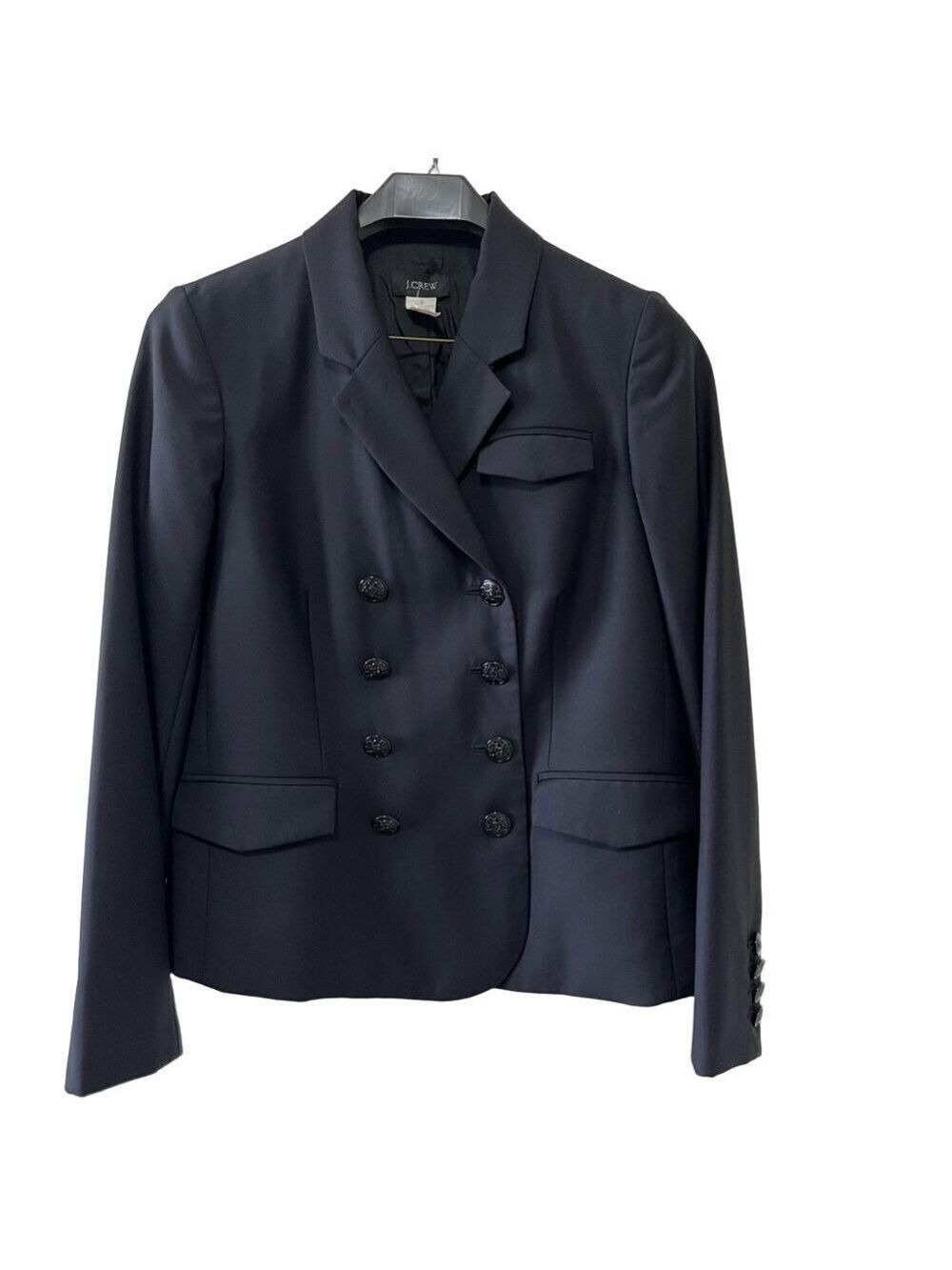 J. Crew Double Breasted Bonnie Blazer Wool Black Size 6